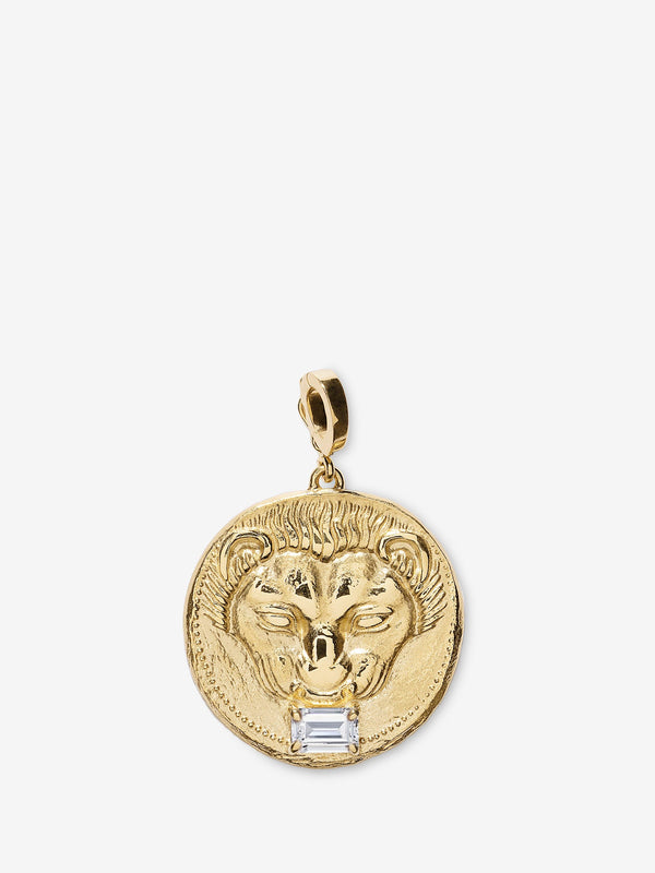 azlee Lion Large Diamond Coin Charm