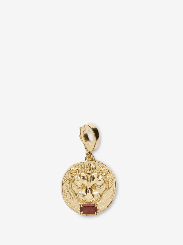 azlee Lion Small Ruby Coin Charm