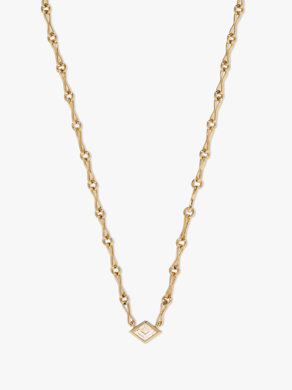 azlee Lozenge Diamond Motif Chain Necklace