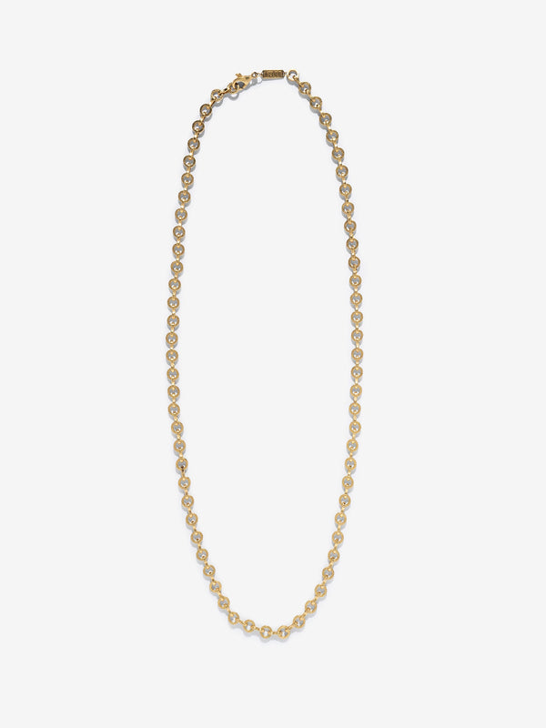 azlee Medium Circle-Link Textured Chain