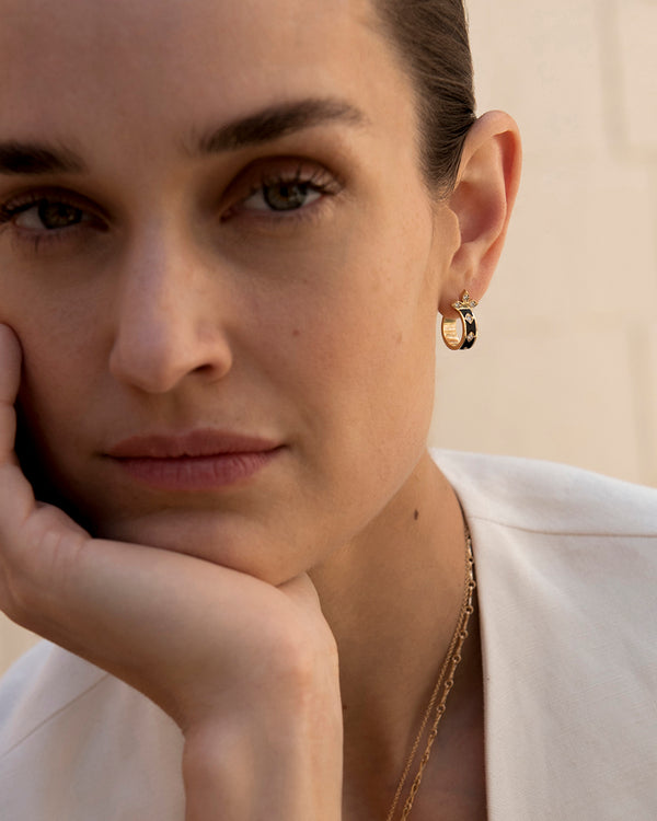 Azlee Morning Sky Small Diamond Hoops