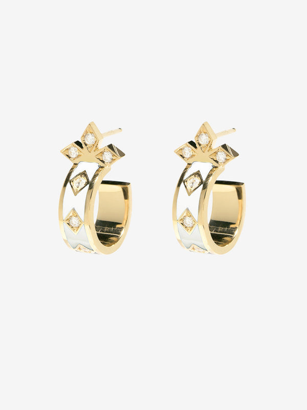 azlee Morning Sky Small Diamond Hoops