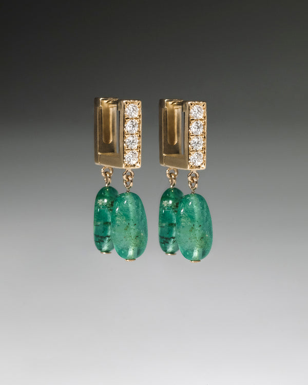 Azlee Mosaic Moss Hoops