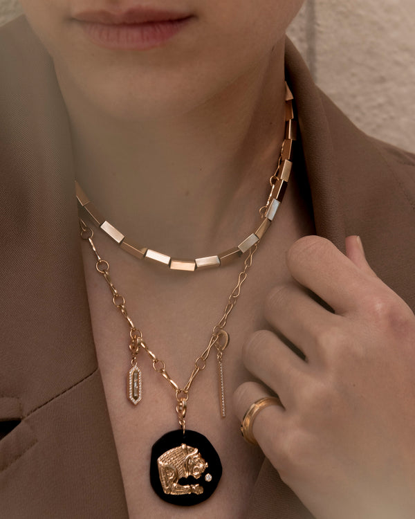 Azlee N/S Triple Baguette Diamond Charm