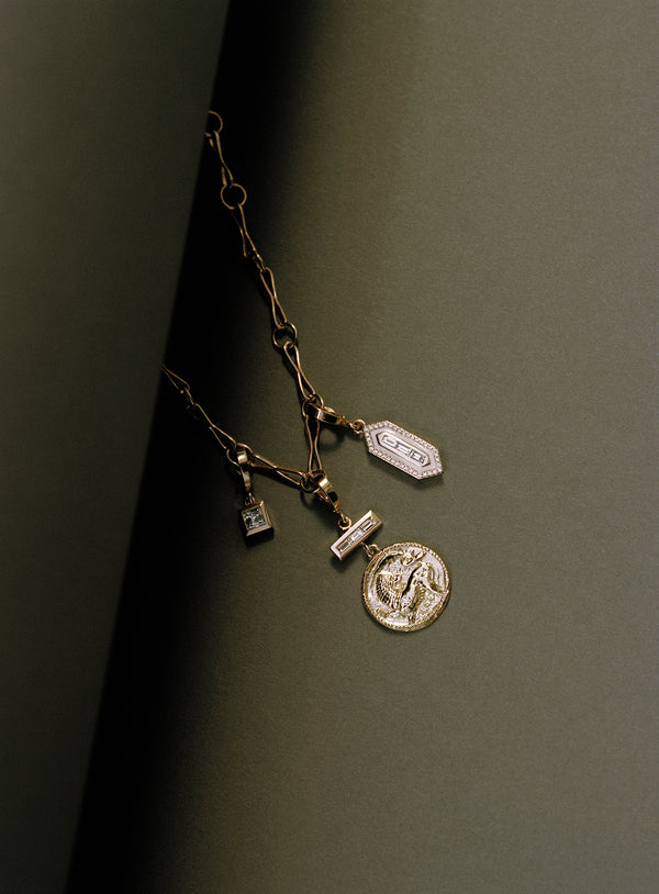 Azlee N/S Triple Diamond Enamel Charm