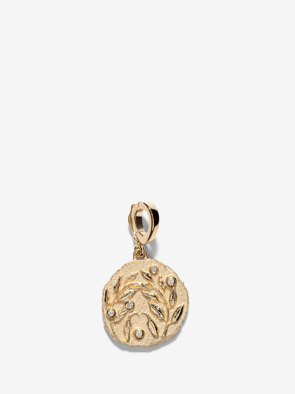 azlee Olive Branch Small Coin with Diamonds