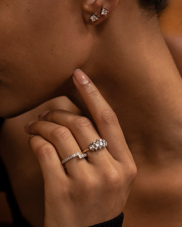 Azlee Pave Baguette Diamond Band