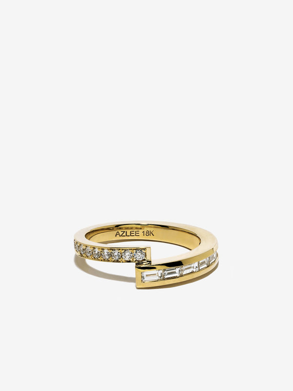 azlee Pave Baguette Diamond Band