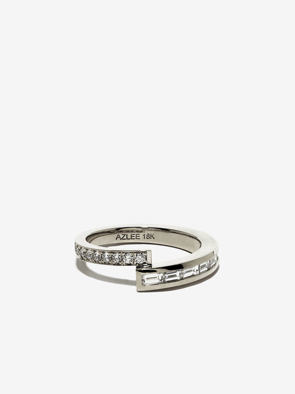 azlee Pave Baguette Diamond Band