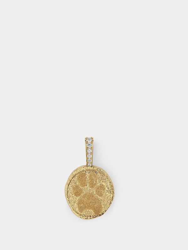 azlee Paw Print Coin in Yellow Gold