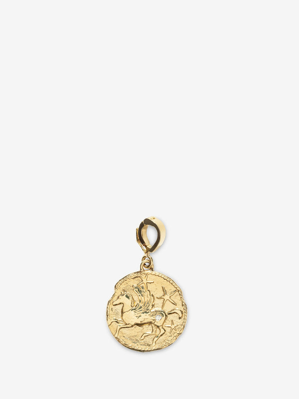 azlee Pegasus Wisdom Small Diamond Coin Charm