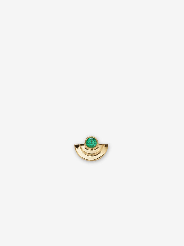 azlee Petite 1/2 Circle Emerald Staircase Stud