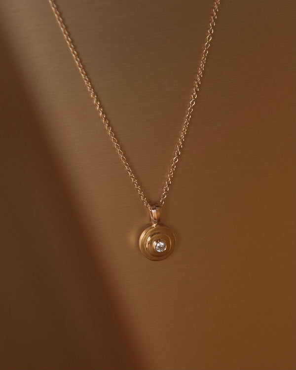 Azlee Petite Diamond Circular Staircase Necklace