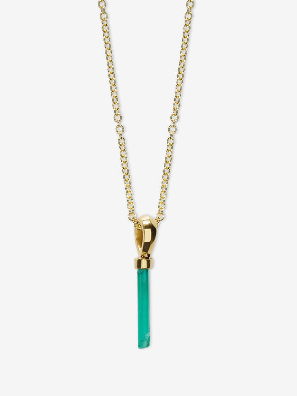 azlee Petite Emerald Column Necklace