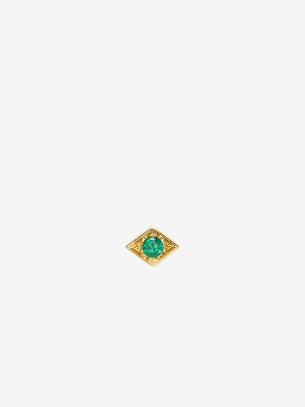 azlee Petite Emerald Lone Burst Stud