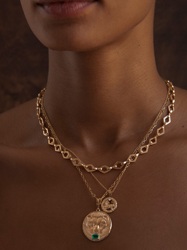 Azlee Petite Lion Coin Necklace