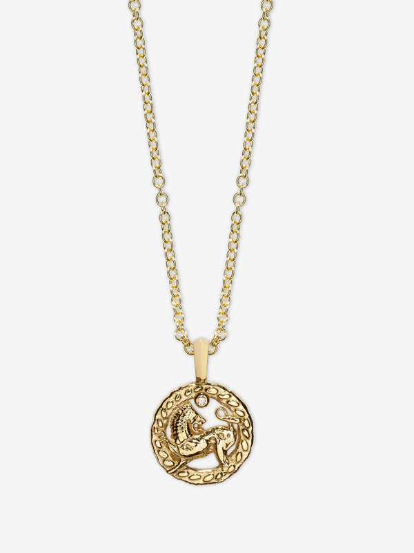 azlee Petite Lion Coin Necklace