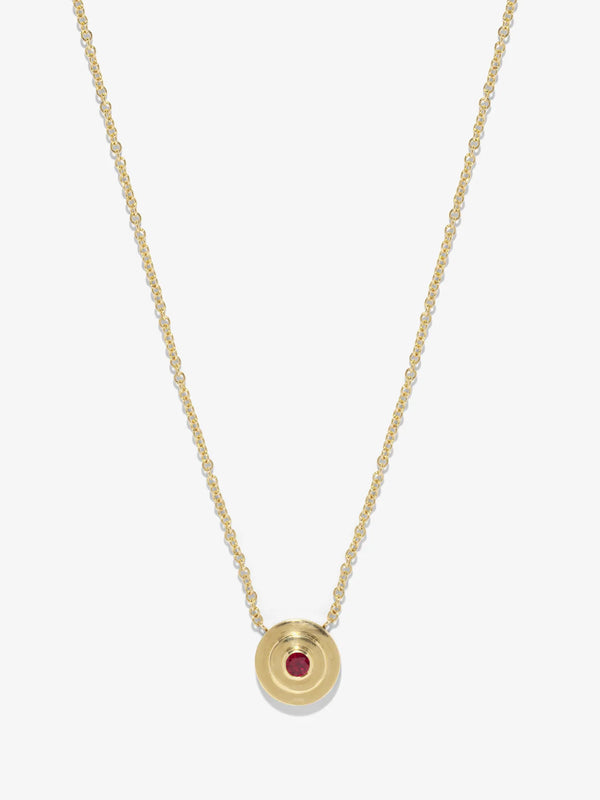 azlee Petite Ruby Circular Staircase Necklace