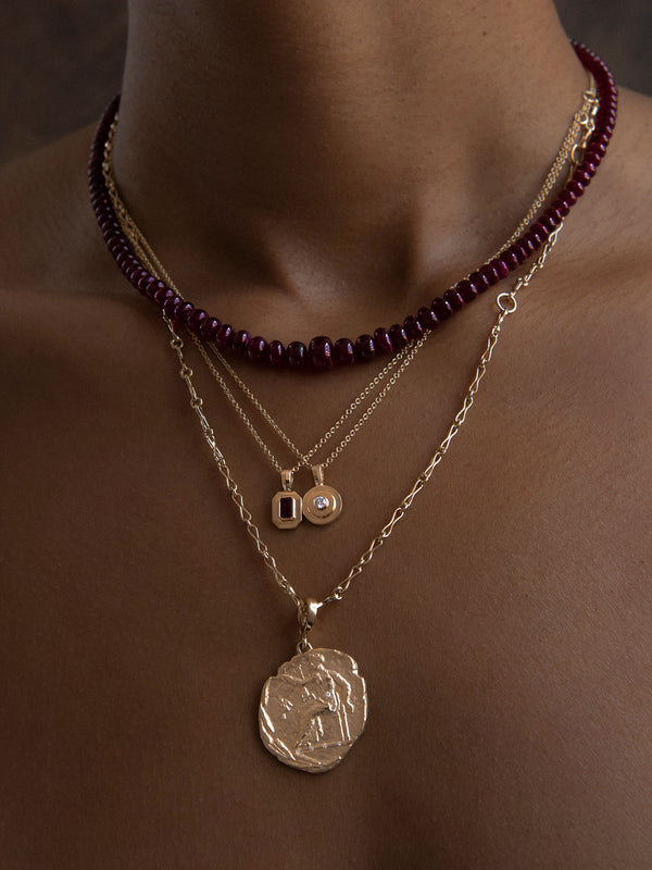 Azlee Petite Ruby Staircase Necklace