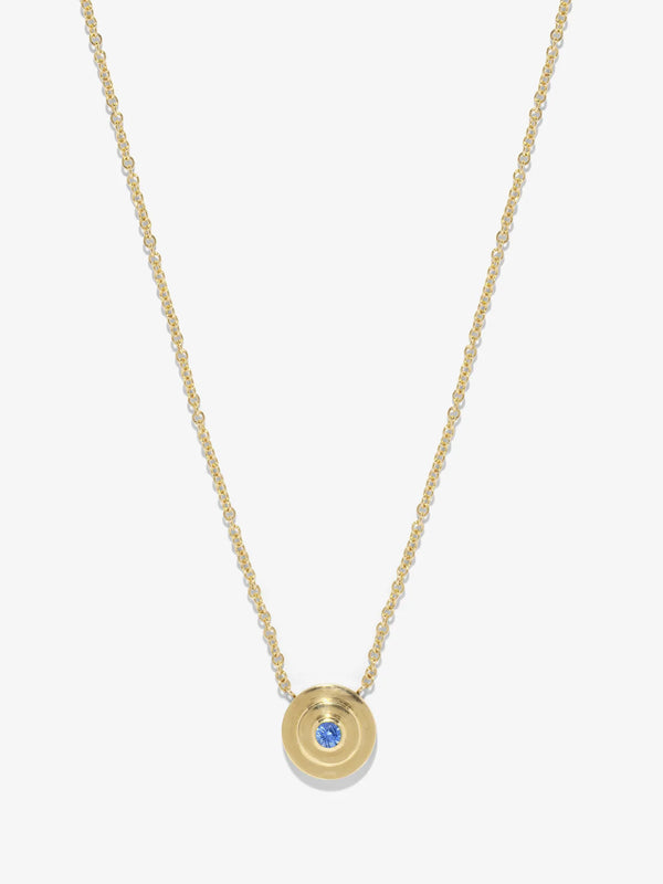 azlee Petite Sapphire Circular Staircase Necklace