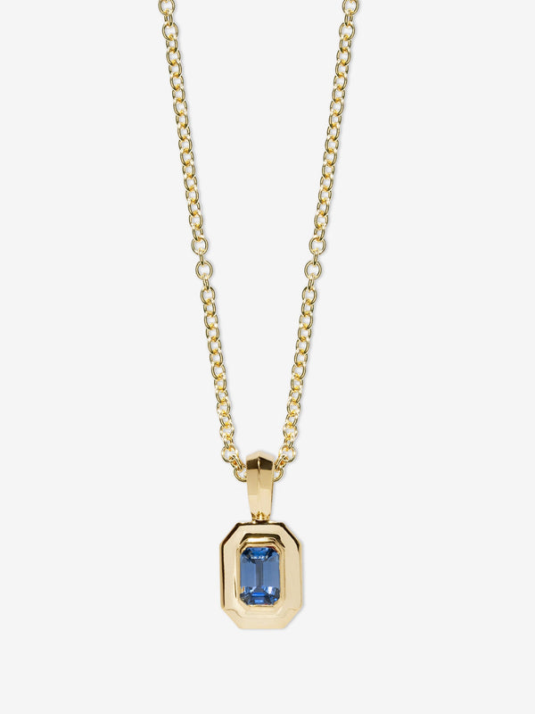 azlee Petite Sapphire Staircase Necklace