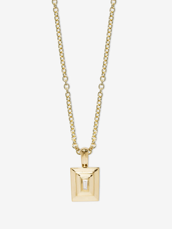 azlee Petite Tapered Baguette Staircase Necklace