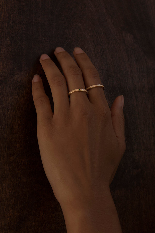 Azlee Petite Textured Ruby Band