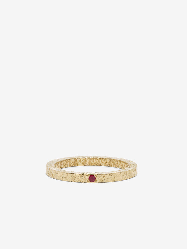 azlee Petite Textured Ruby Band