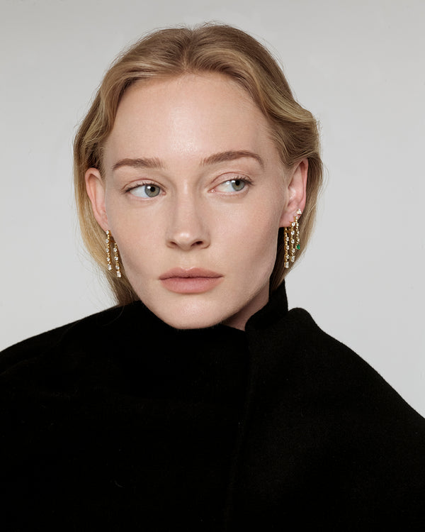 Azlee Pirouette Large 2-Strand Diamond Earrings