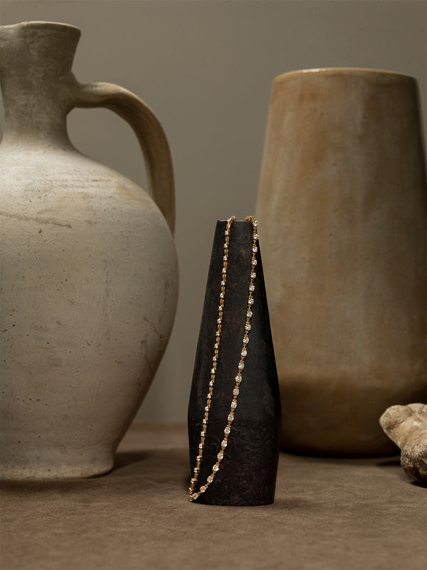 Azlee Pirouette Large All Over Diamond Necklace