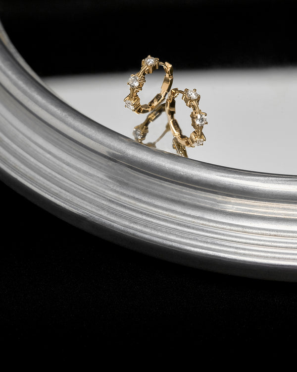 Azlee Pirouette Large Diamond Hoops