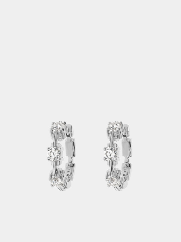 azlee Pirouette Large Diamond Hoops