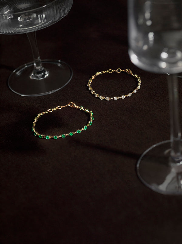Azlee Pirouette Large Emerald Bracelet