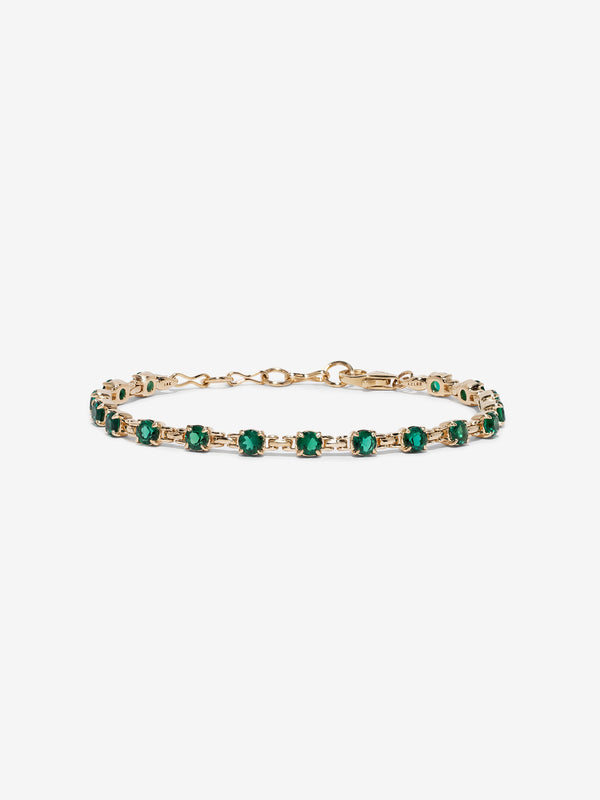 azlee Pirouette Large Emerald Bracelet