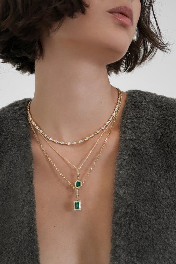 Azlee Pirouette Large Front Diamond Necklace