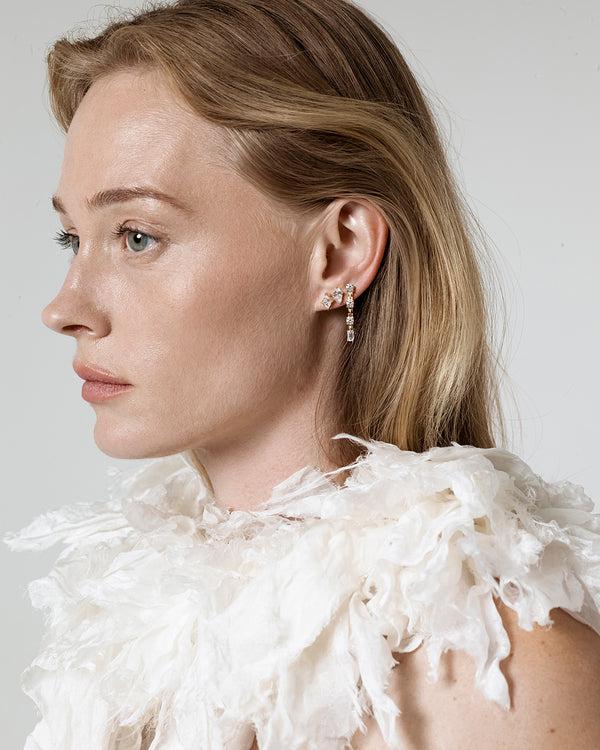 Azlee Pirouette Large Strand Diamond Earrings