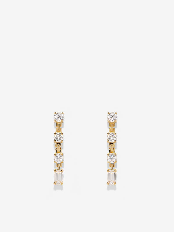 azlee Pirouette Large Strand Diamond Earrings
