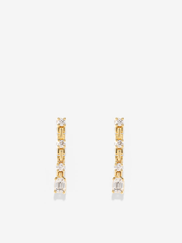 azlee Pirouette Small Strand Diamond Earrings