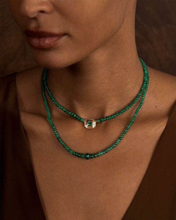 Azlee Rich Emerald Bead Necklace