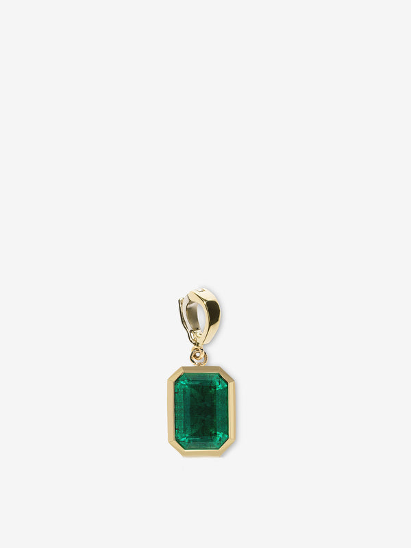 azlee Rich Large Bezel Emerald Charm