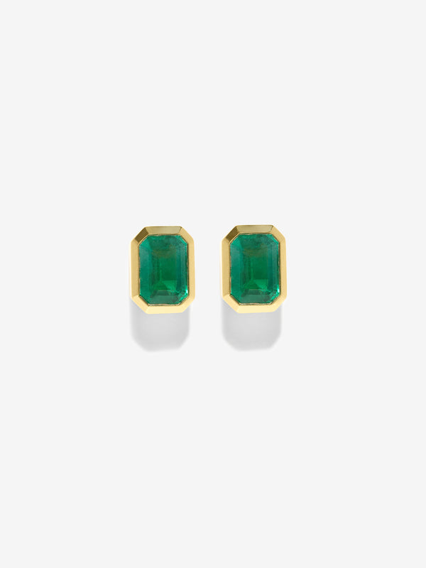 azlee Rich Large Emerald Studs