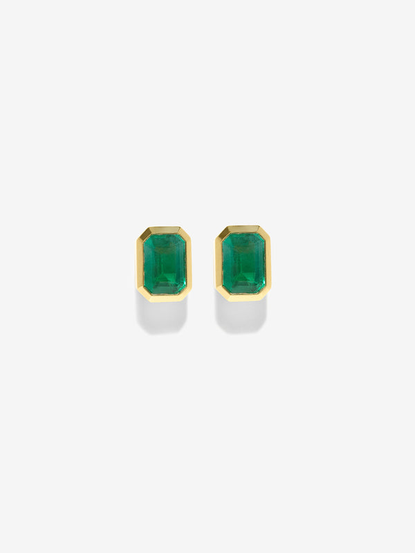 azlee Rich Medium Emerald Studs