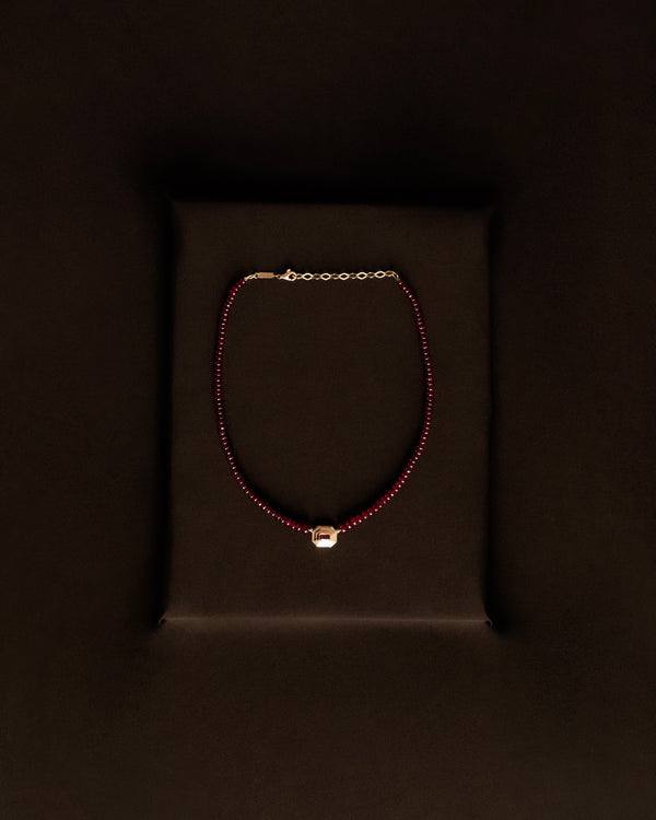 Azlee Rich Ruby Bead Staircase Necklace