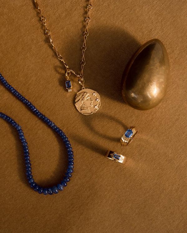 Azlee Rich Sapphire Bead Necklace