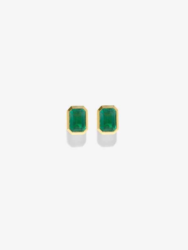 azlee Rich Small Emerald Studs
