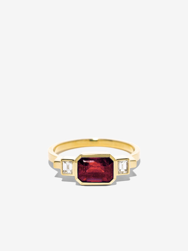 azlee Ruby and Baguette Diamond Ring