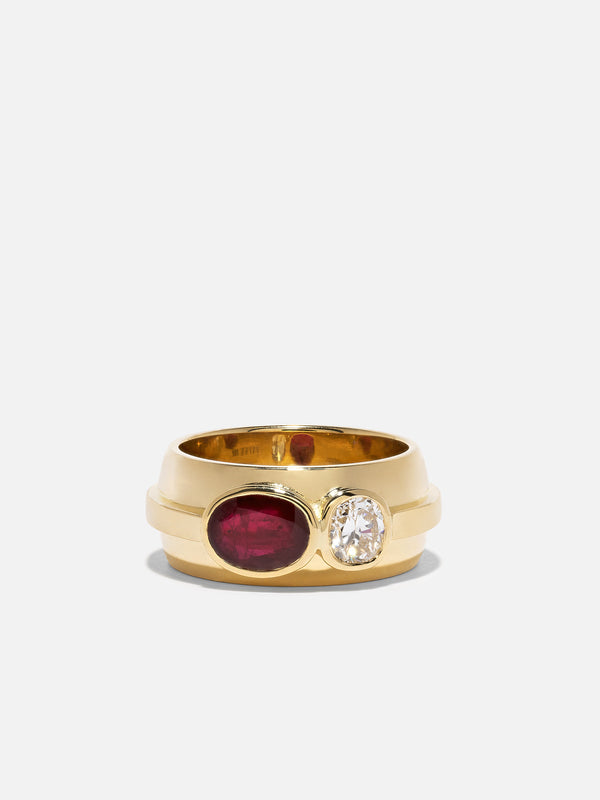 azlee Ruby & Diamond Duet Ring