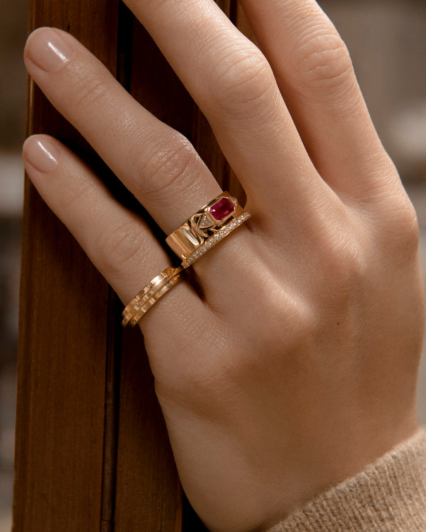 Azlee Ruby NESW Diamond Ring