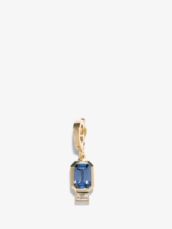 azlee Sapphire and Baguette Diamond Charm