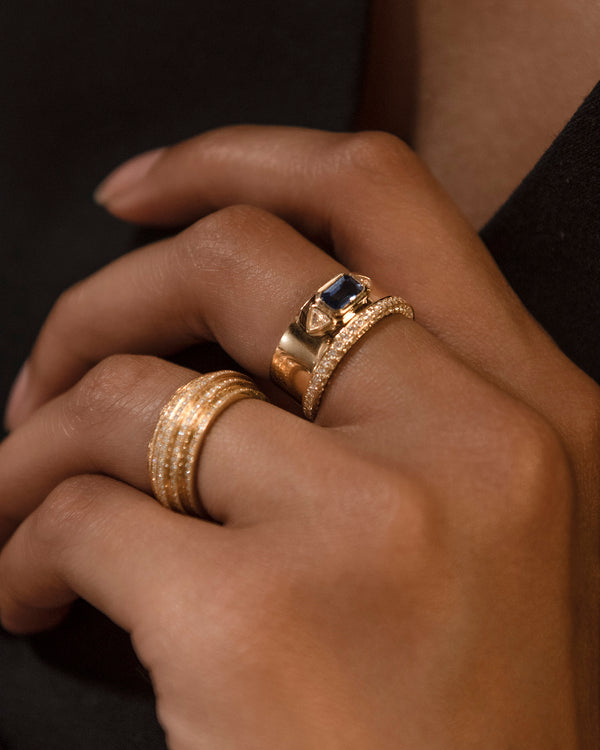 Azlee Sapphire NESW Diamond Ring